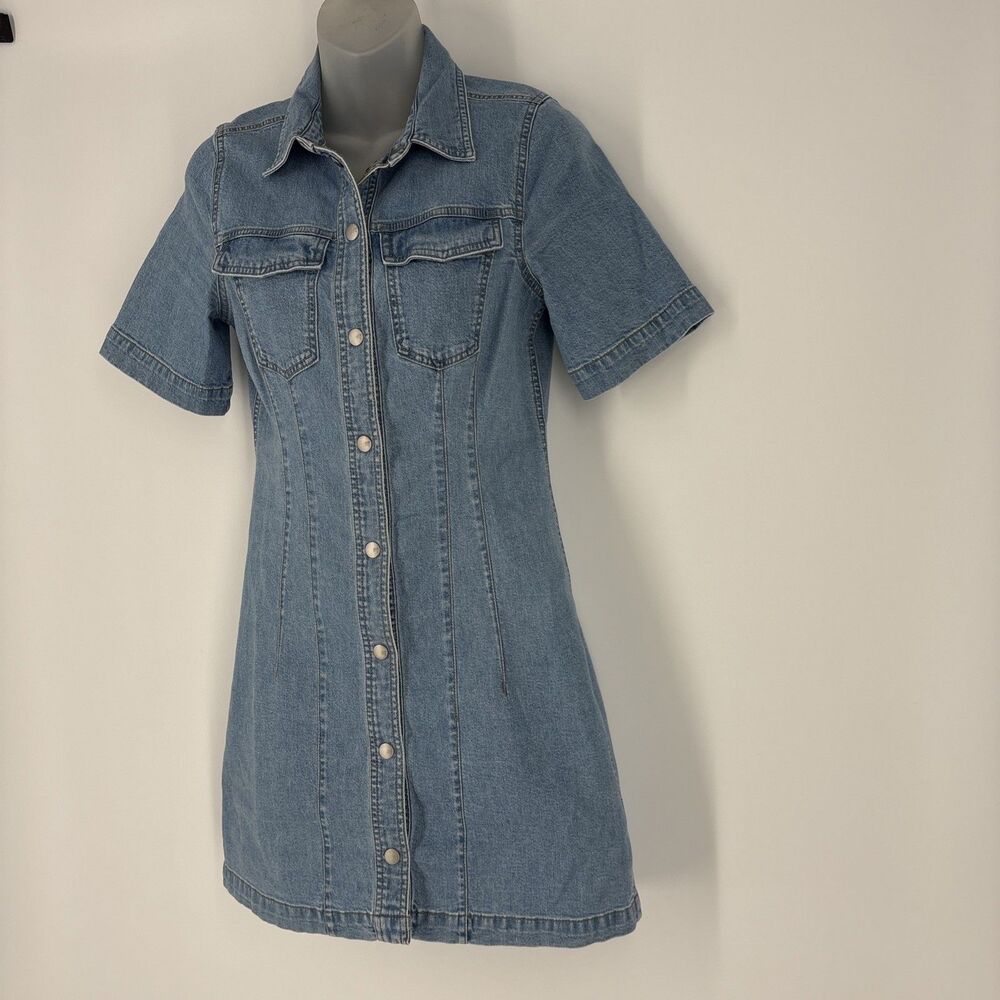 Madewell Denim Seamed Mini Shirtdress  Size‎ 00 - Picture 4 of 8